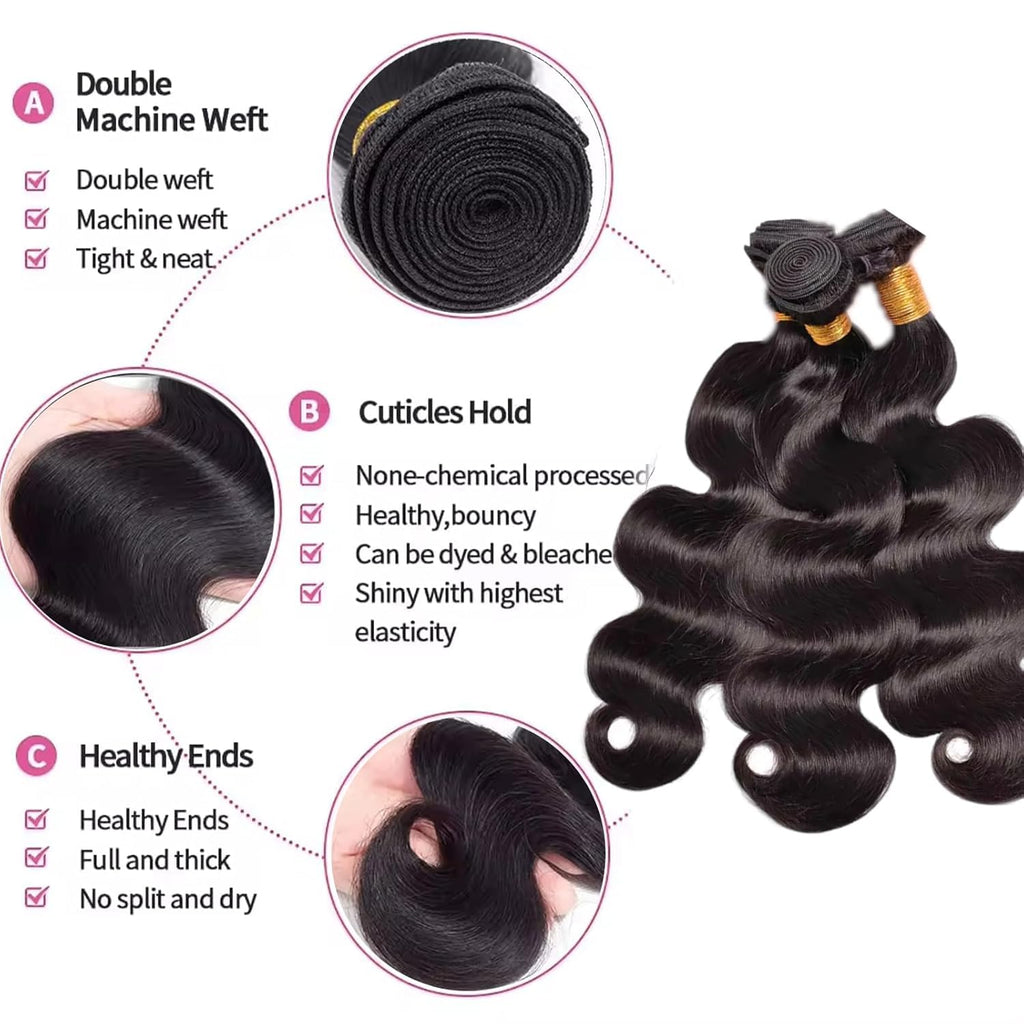 Human Hair Bundles 14 14 16 16 Inch Body Wave Bundles Human Hair