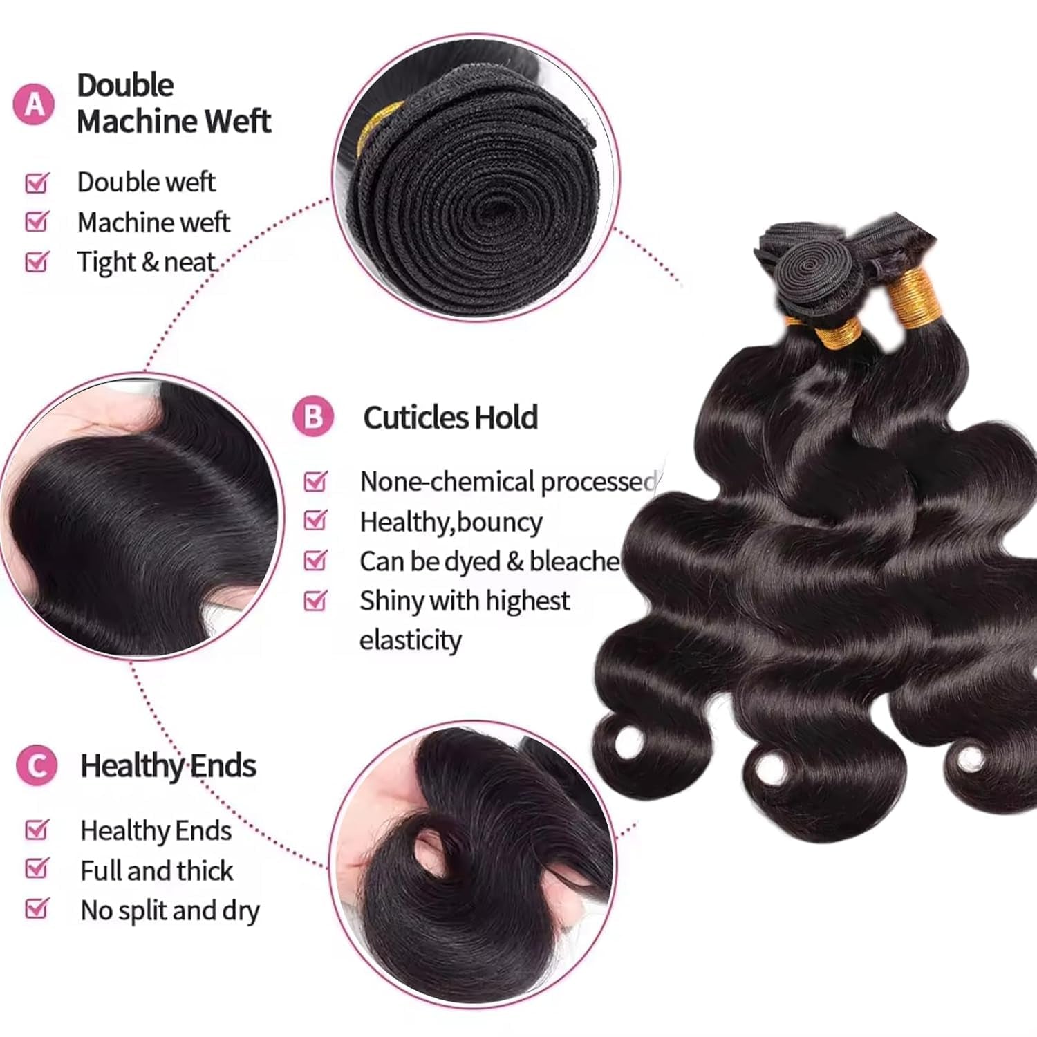Human Hair Bundles 14 14 16 16 Inch Body Wave Bundles Human Hair