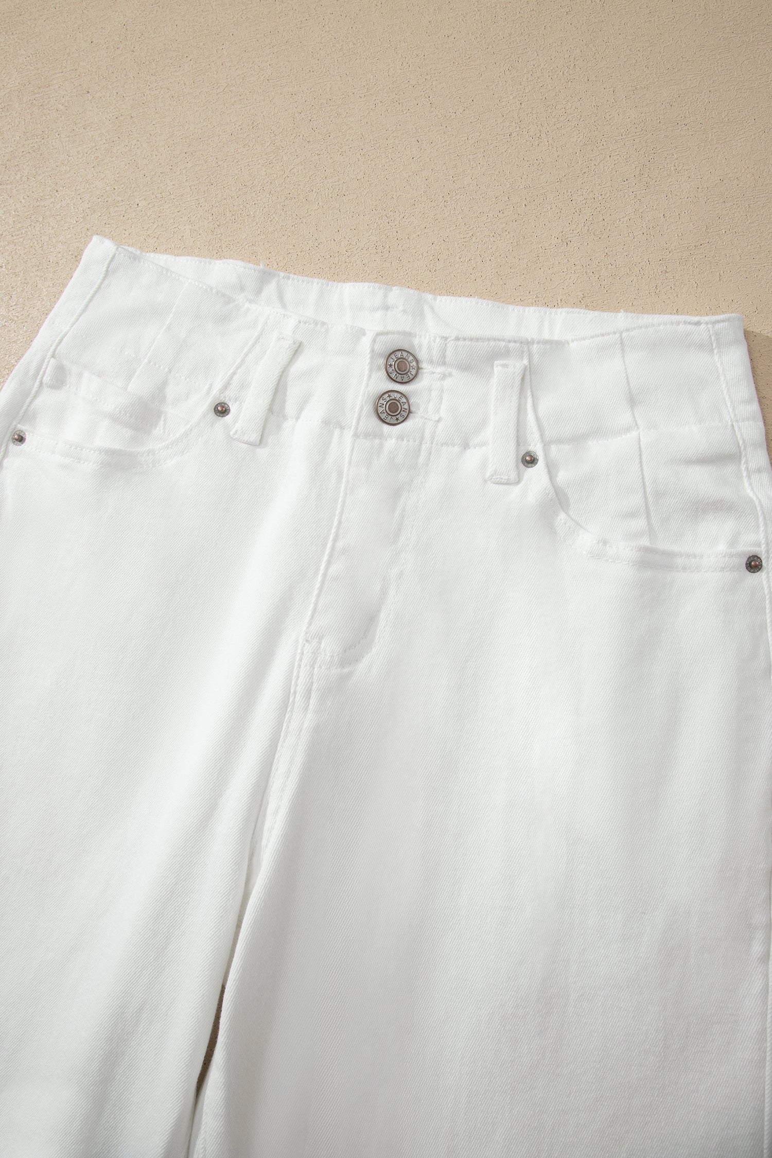 Black 2-Button High Waist Wide Leg Jeans