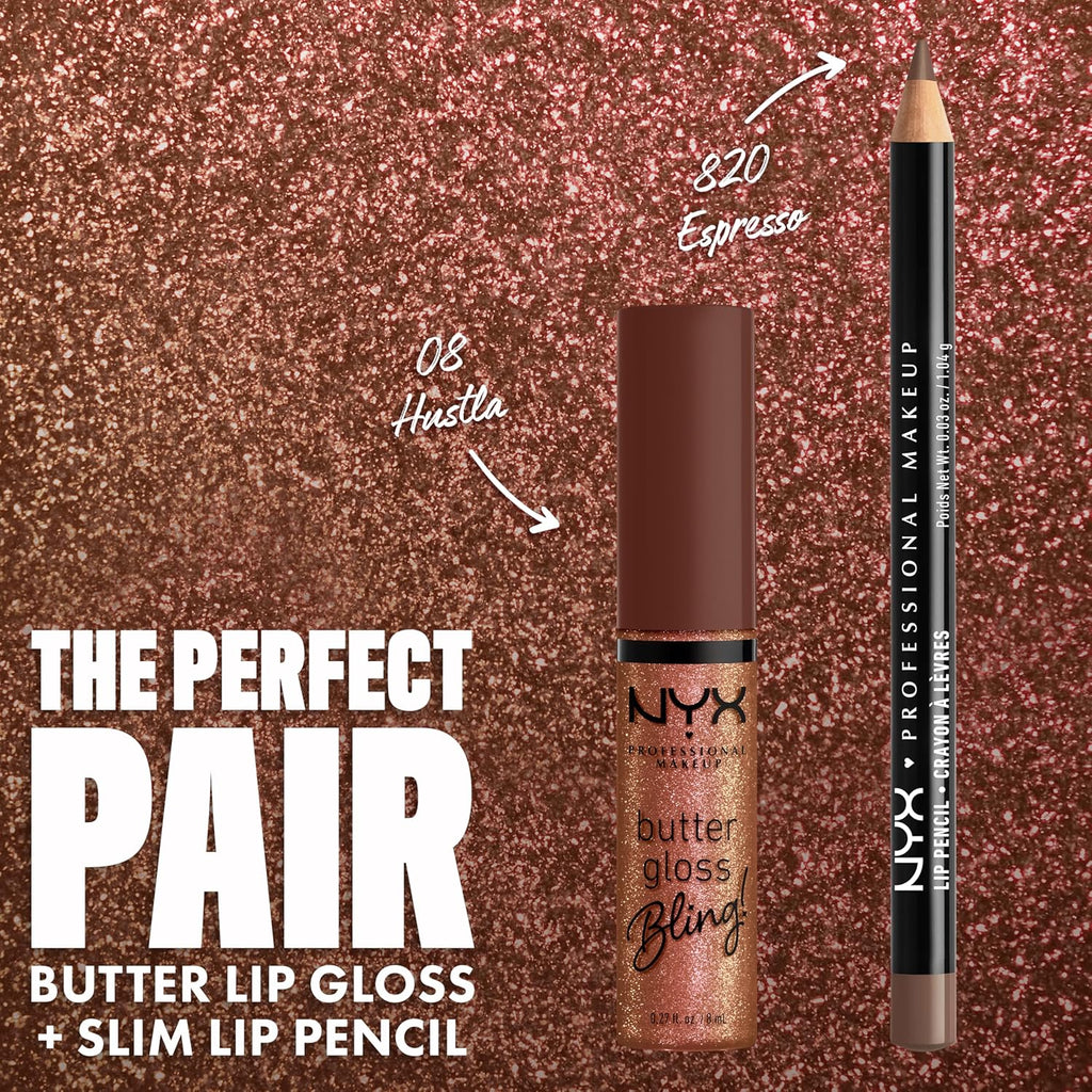 NYX PROFESSIONAL MAKEUP Slim Lip Pencil, Long-Lasting Creamy Lip Liner - Espresso
