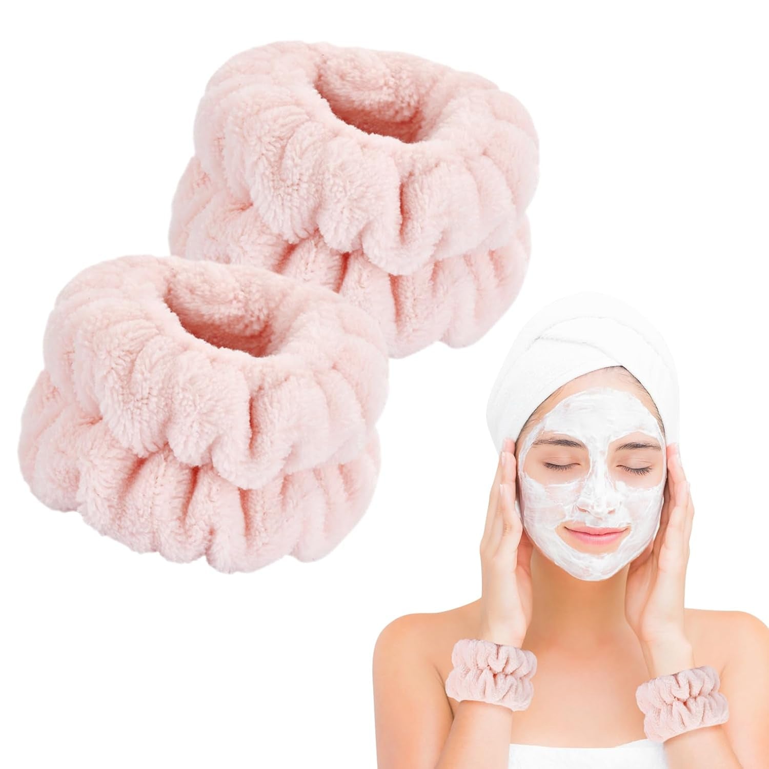 Wrist Bands for Washing Face, Spa Wristbands for Washing Face, Microfiber Wrist Towels for Washing Face, Face Wash Wristbands, Arm Bands for Washing Face for Woman Children