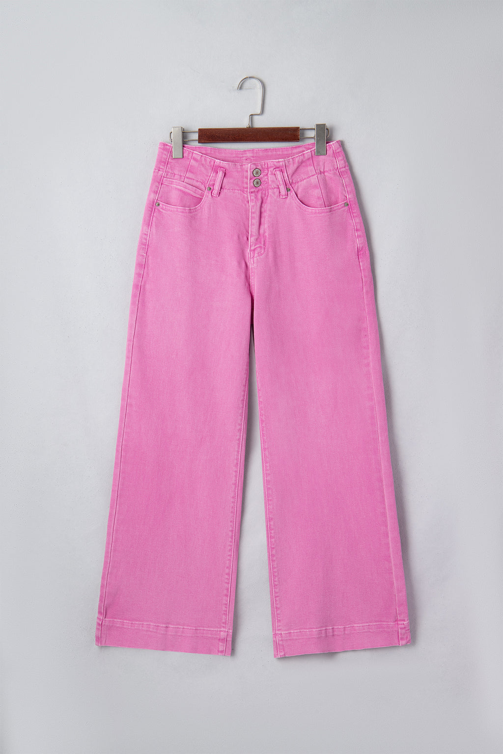 Black 2-Button High Waist Wide Leg Jeans