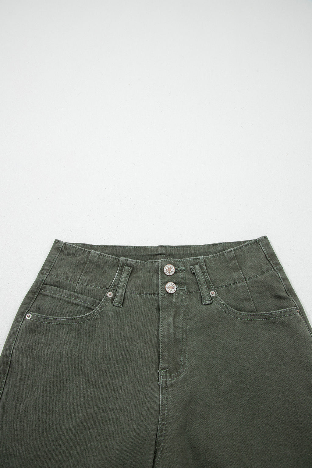 Black 2-Button High Waist Wide Leg Jeans
