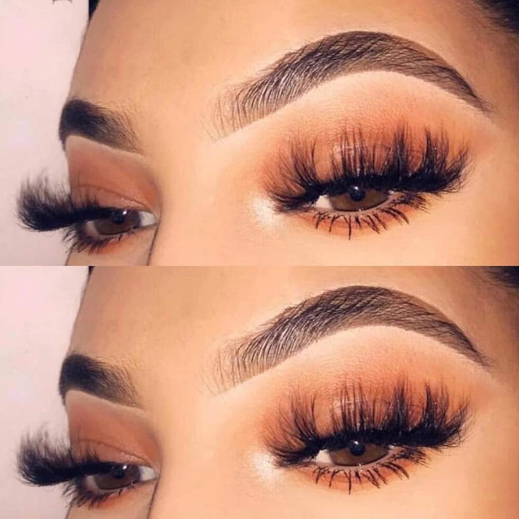 False Eyelashes 25Mm Lashes Wispy Long 8D Mink Lashes Dramatic Volume Fluff Eye Lashes Pack for Women 7Pairs Soft Reusable Fake Eyelashes