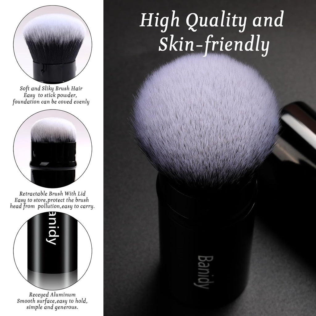 Makeup Brush Kabuki Retractable Travel Face Brushes Portable Blush Brush