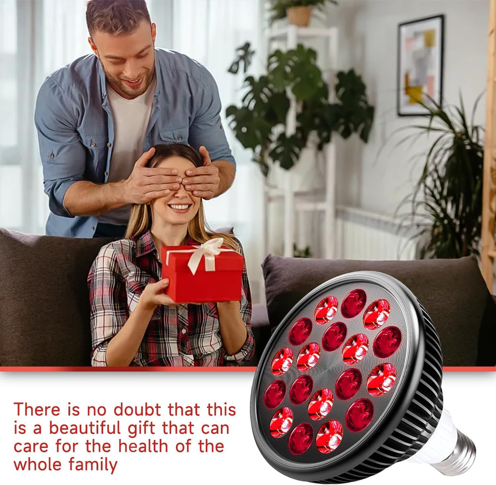 Red Light Therapy Bulb, Red Light Therapy for Body and Face Use, 18 Leds 660Nm Red and 850Nm near Infrared Red Light Therapy Lamp Suitable E26 Socket (Only Bulb)