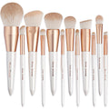 Makeup Brushes Set,  12Pcs Premium Eye Shadow, Eyebrows, Eyeliner, Concealer, Lip Liner，Foundation Makeup Brush White Travel Makeup Set,Cruelty-Free Synthetic Fiber Bristles