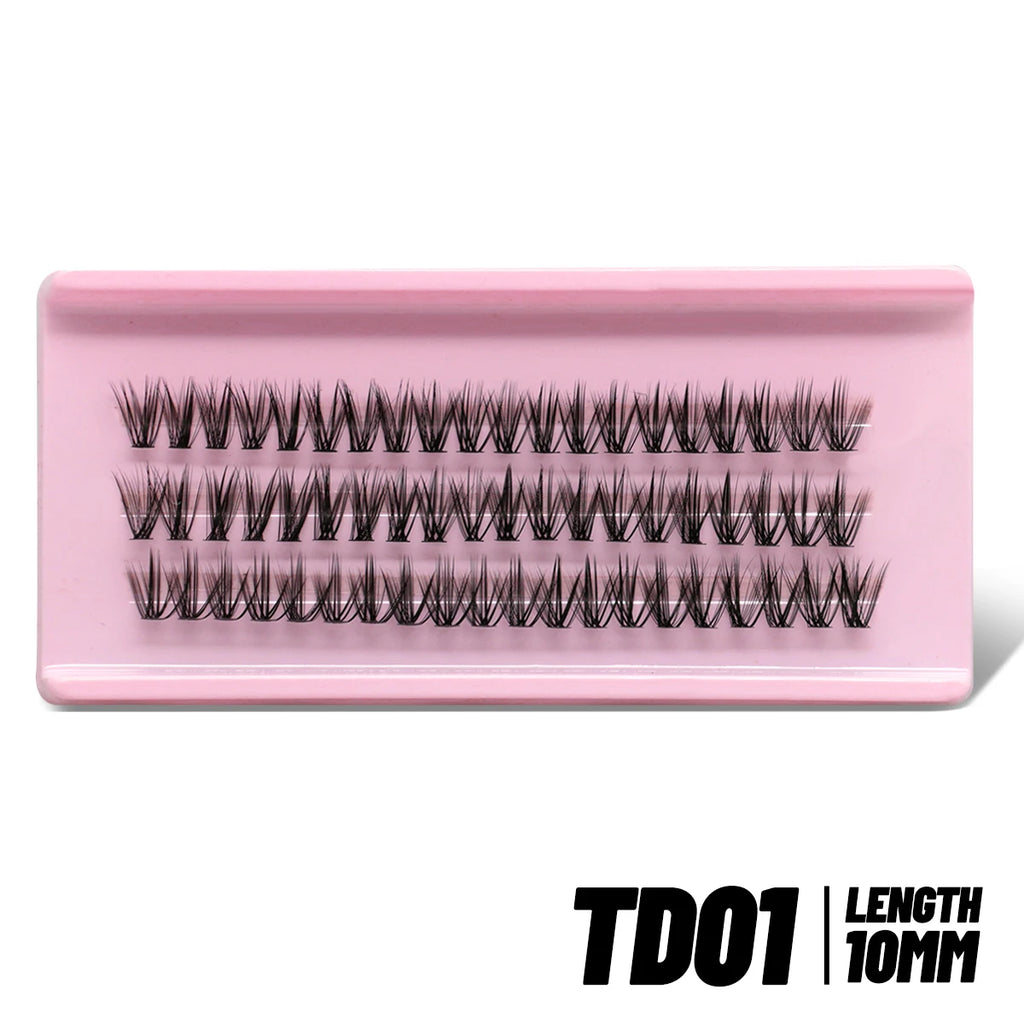 GROINNEYA Cluster Lashes Kit Individual Lashes Volume Mixed Tray 3D Faux Mink Lashes Wispy Eyelash Extension Makeup