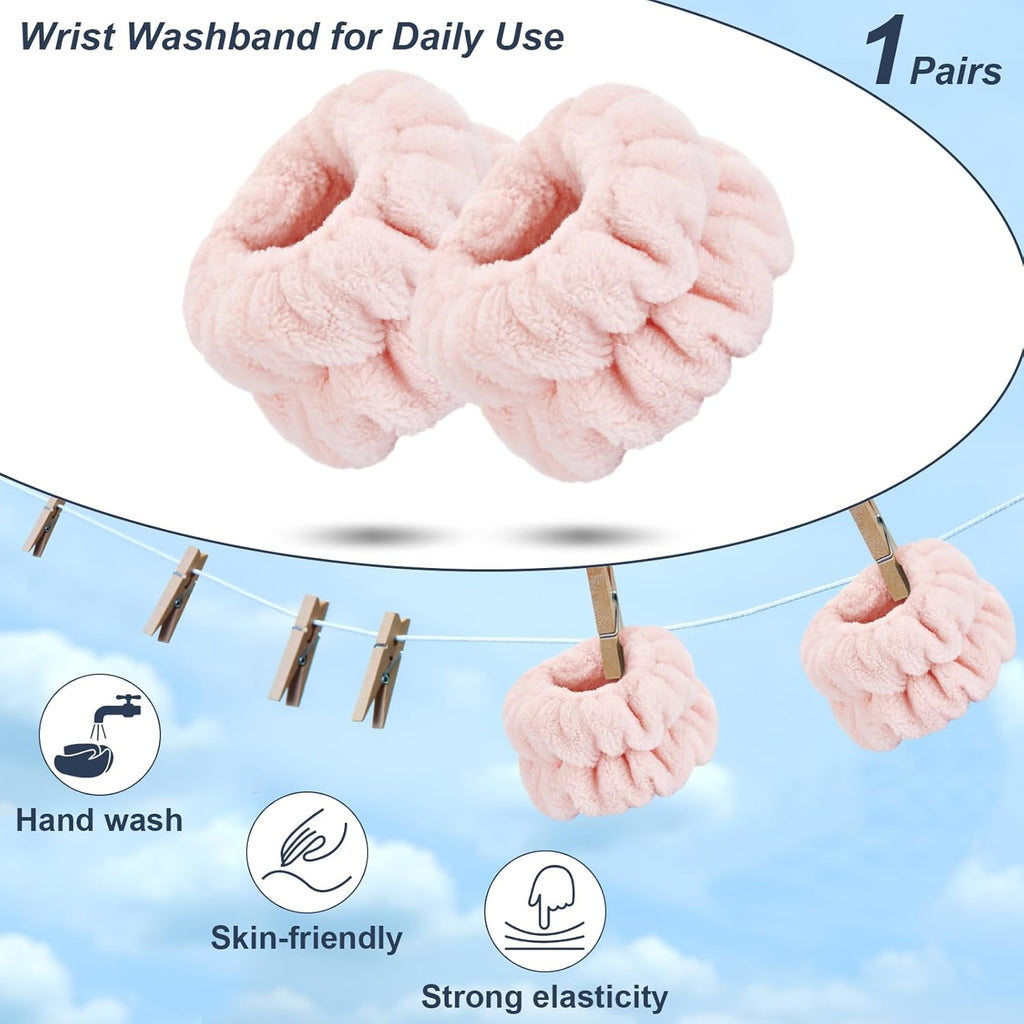 Wrist Bands for Washing Face, Spa Wristbands for Washing Face, Microfiber Wrist Towels for Washing Face, Face Wash Wristbands, Arm Bands for Washing Face for Woman Children