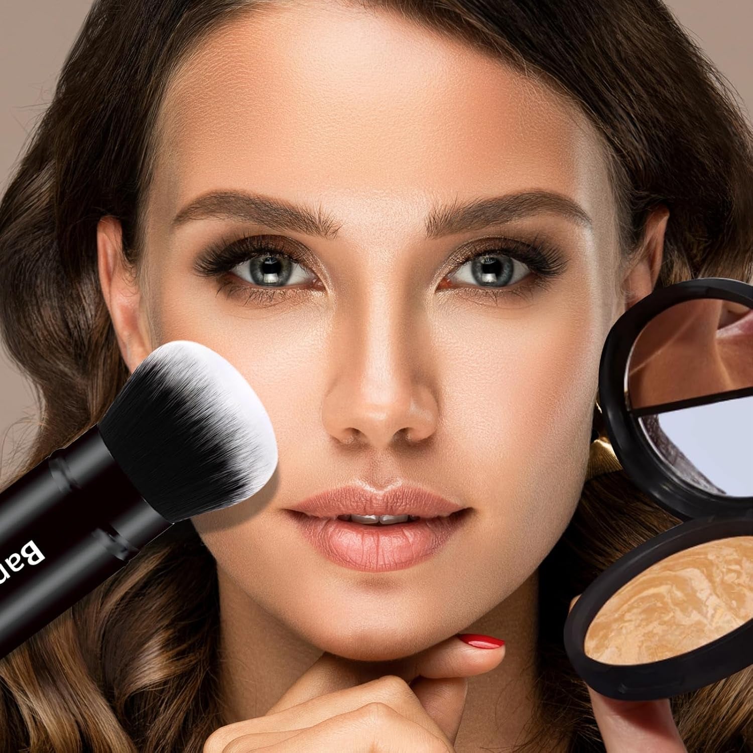 Makeup Brush Kabuki Retractable Travel Face Brushes Portable Blush Brush
