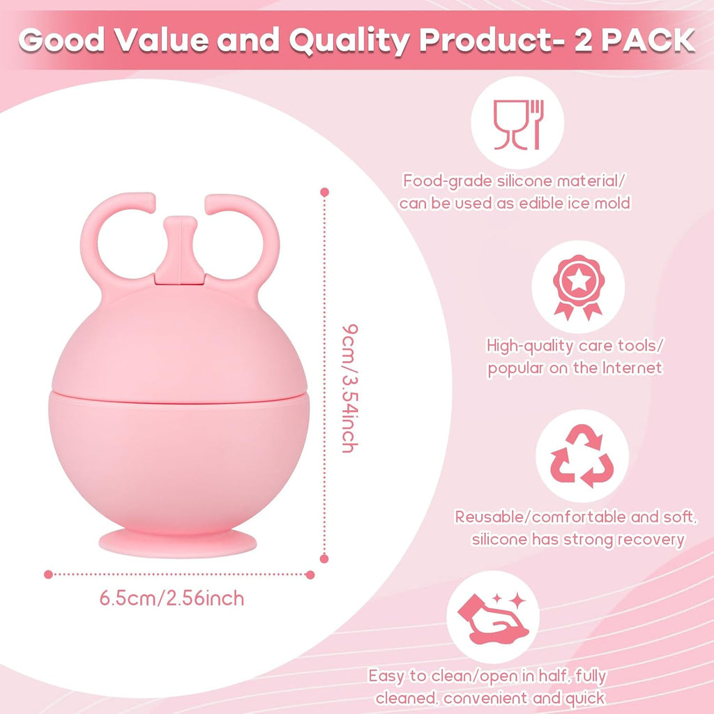 2 Pack Ice Roller for Face, Face Ice Roller for Women Face Neck Body and Eye, Ice Face Roller Tones Skin Eliminates Puffiness Ice for Face Ice Mold (Pink Blue)