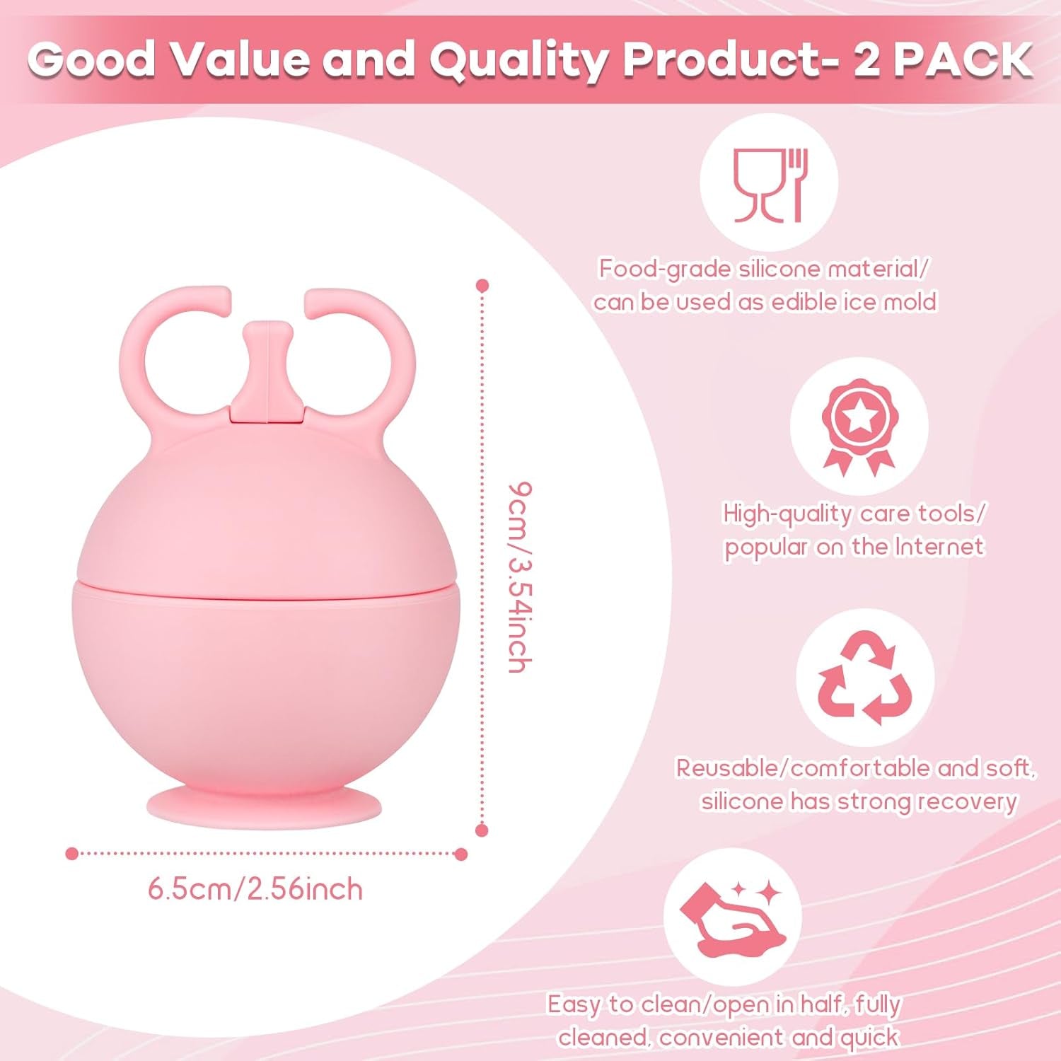 2 Pack Ice Roller for Face, Face Ice Roller for Women Face Neck Body and Eye, Ice Face Roller Tones Skin Eliminates Puffiness Ice for Face Ice Mold (Pink Blue)