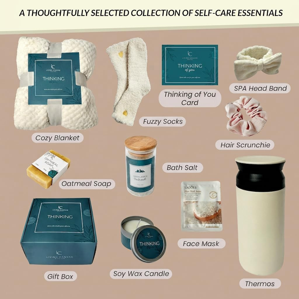 Self Care Gifts for Women 11 Piece, Womens Get Well Gifts for Mom Girlfriend Wife Daughter, Women’S Spa Gifts Baskets with Bath Salts, Oatmeal Soap, Blanket, Encouraging Inspirational Gift Basket