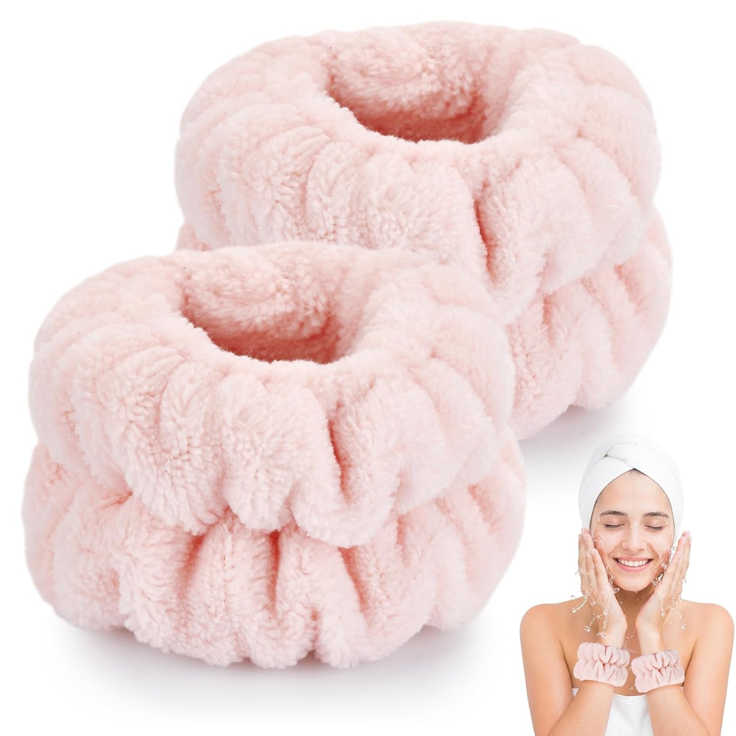 Wrist Bands for Washing Face, Spa Wristbands for Washing Face, Microfiber Wrist Towels for Washing Face, Face Wash Wristbands, Arm Bands for Washing Face for Woman Children