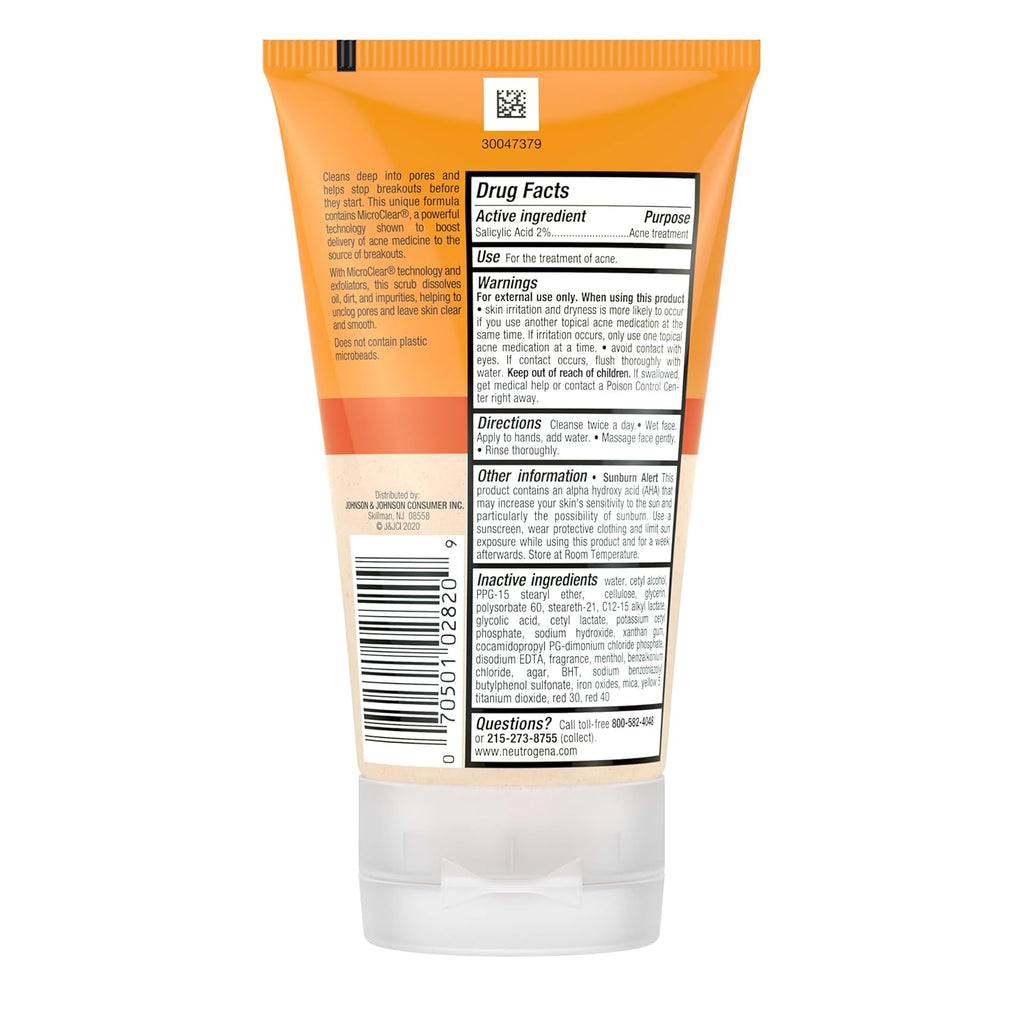 Neutrogena Oil Free Daily Acne Face Scrub, 4.2 Oz