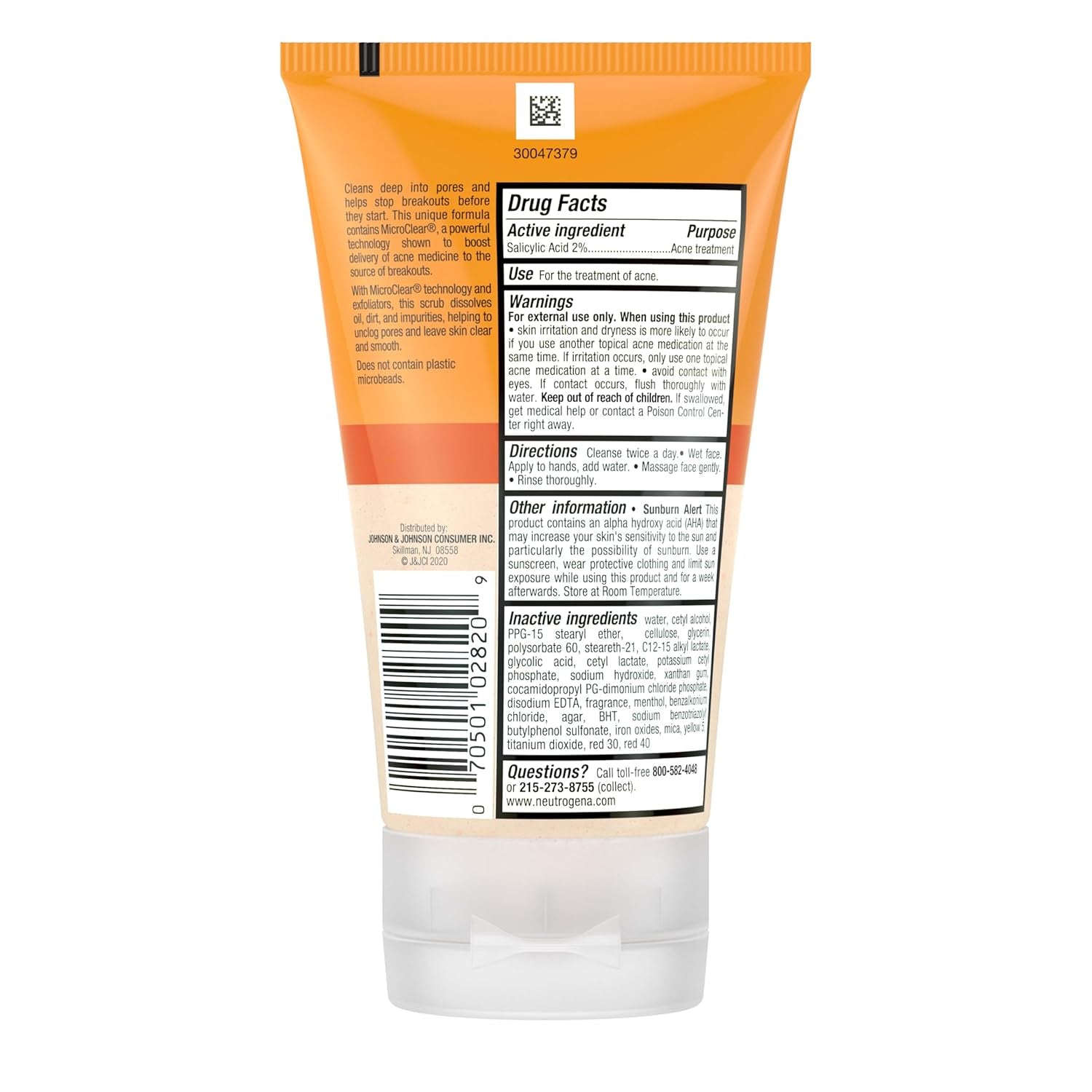 Neutrogena Oil Free Daily Acne Face Scrub, 4.2 Oz