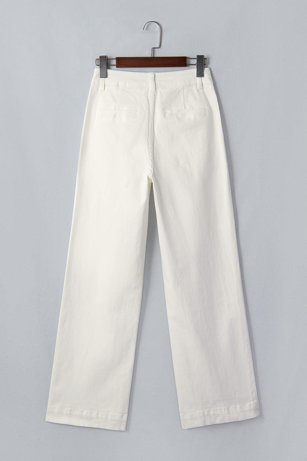 Yellow Solid Color Scalloped Patch Pocket Shift Jeans