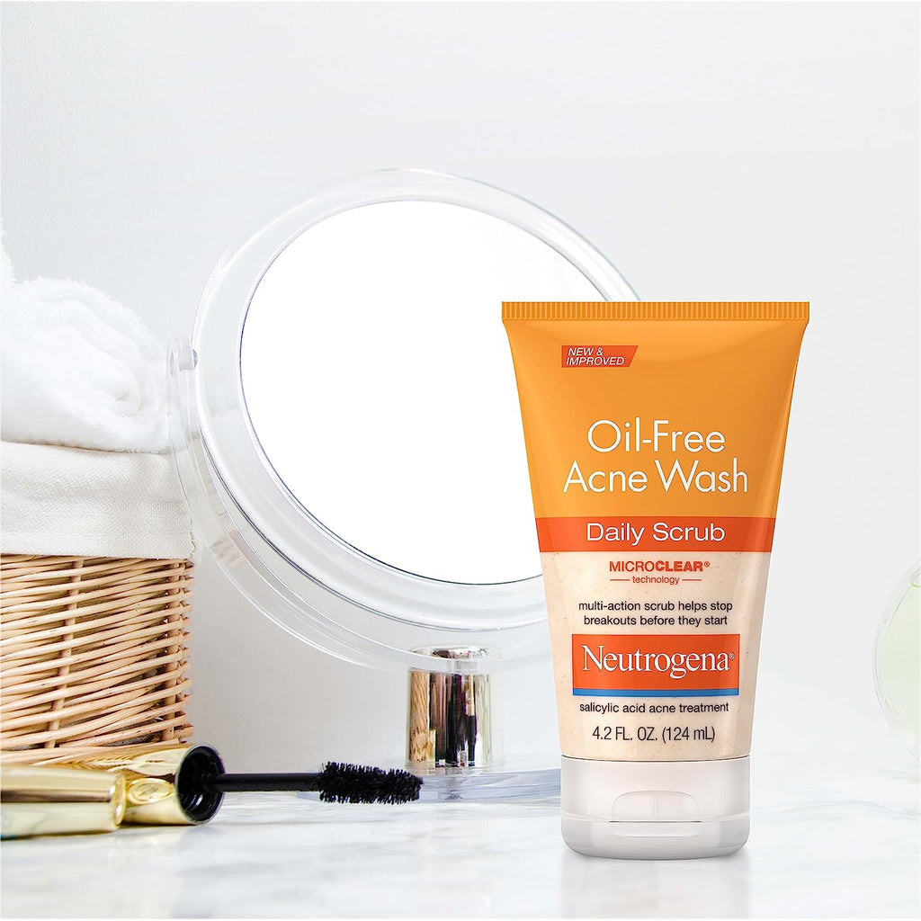 Neutrogena Oil Free Daily Acne Face Scrub, 4.2 Oz