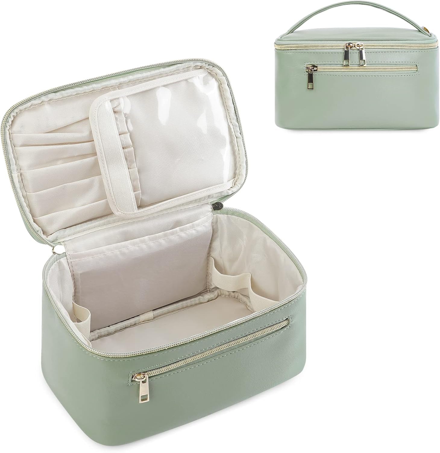 Makeup Bag, Women Travel Make up Vanity Case with Handle