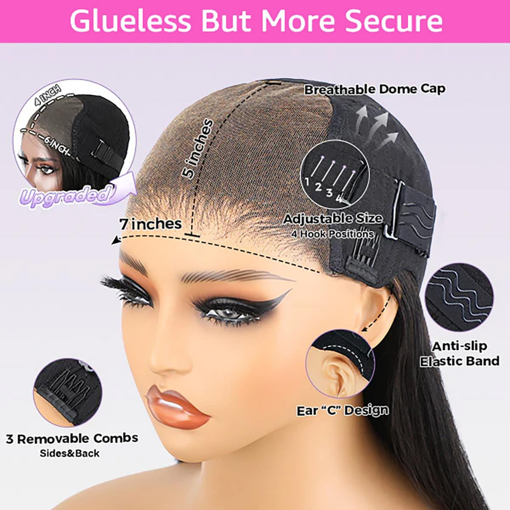 Glueless Wig 7X5 Afro Kinky Curly Lace Front Wigs for Women 22 Inch