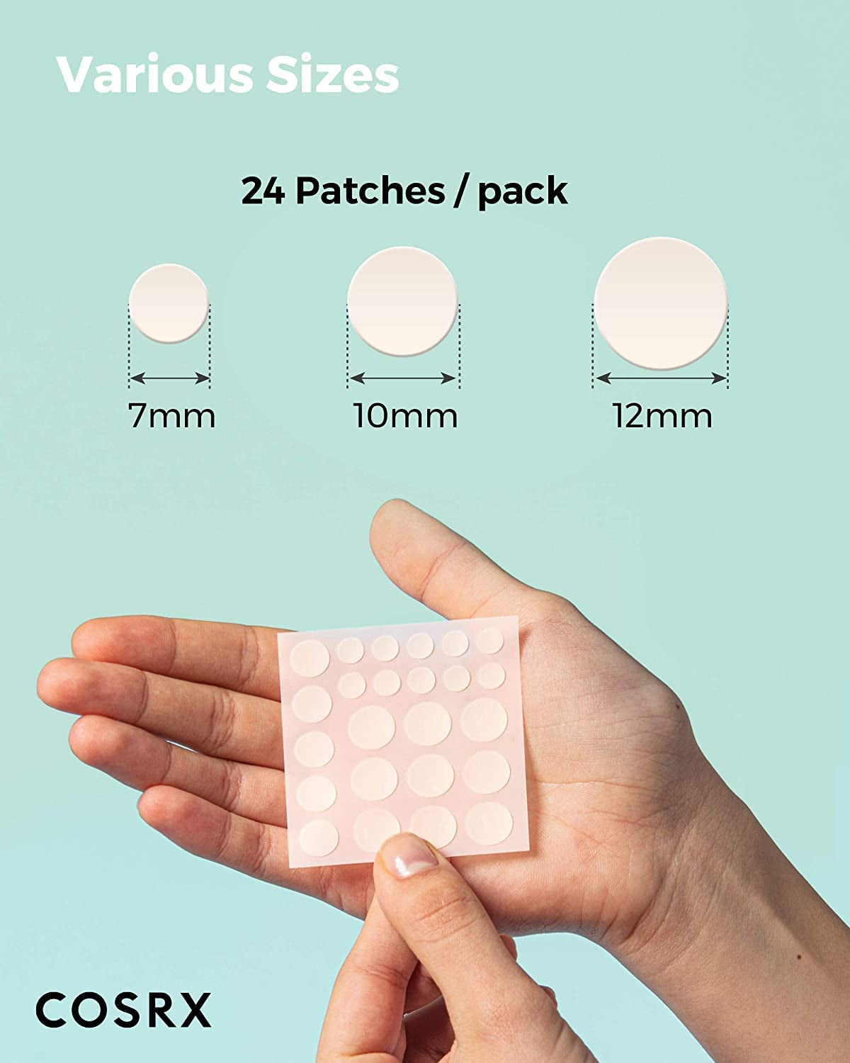 Acne Pimple Patches Absorbing Hydrocolloid Spot, 3 Size (96 Count)