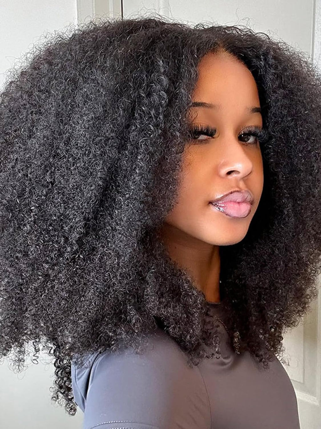 Glueless Wig 7X5 Afro Kinky Curly Lace Front Wigs for Women 22 Inch