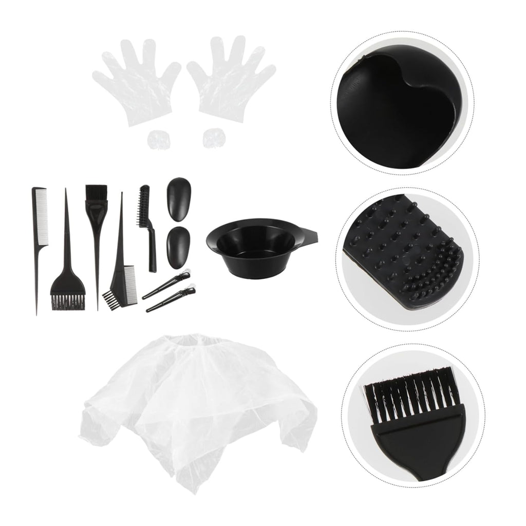 11 Piece Hair Coloring Tool Kit Dye Bowl and Disposable Gloves