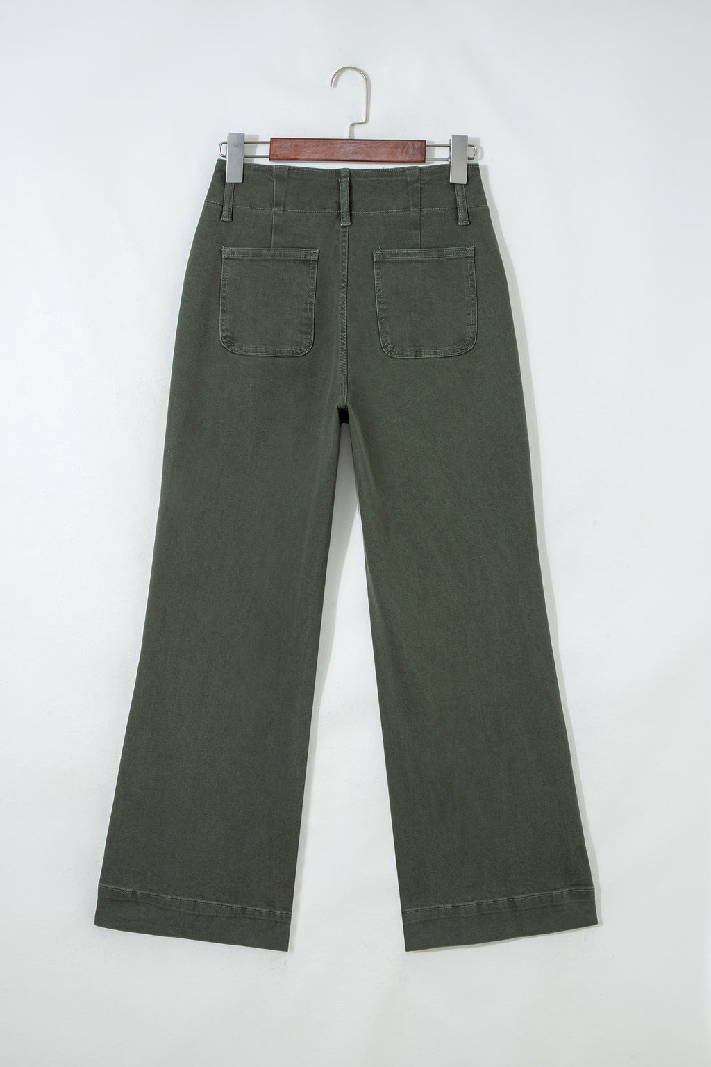 Black 2-Button High Waist Wide Leg Jeans