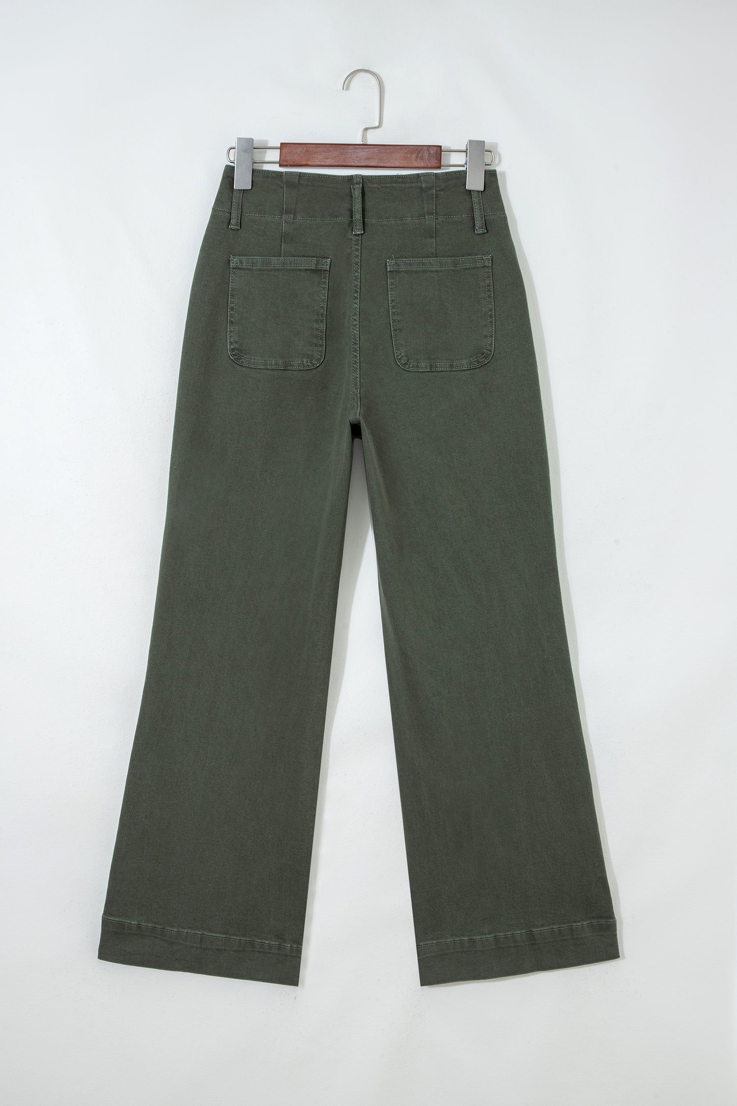 Black 2-Button High Waist Wide Leg Jeans