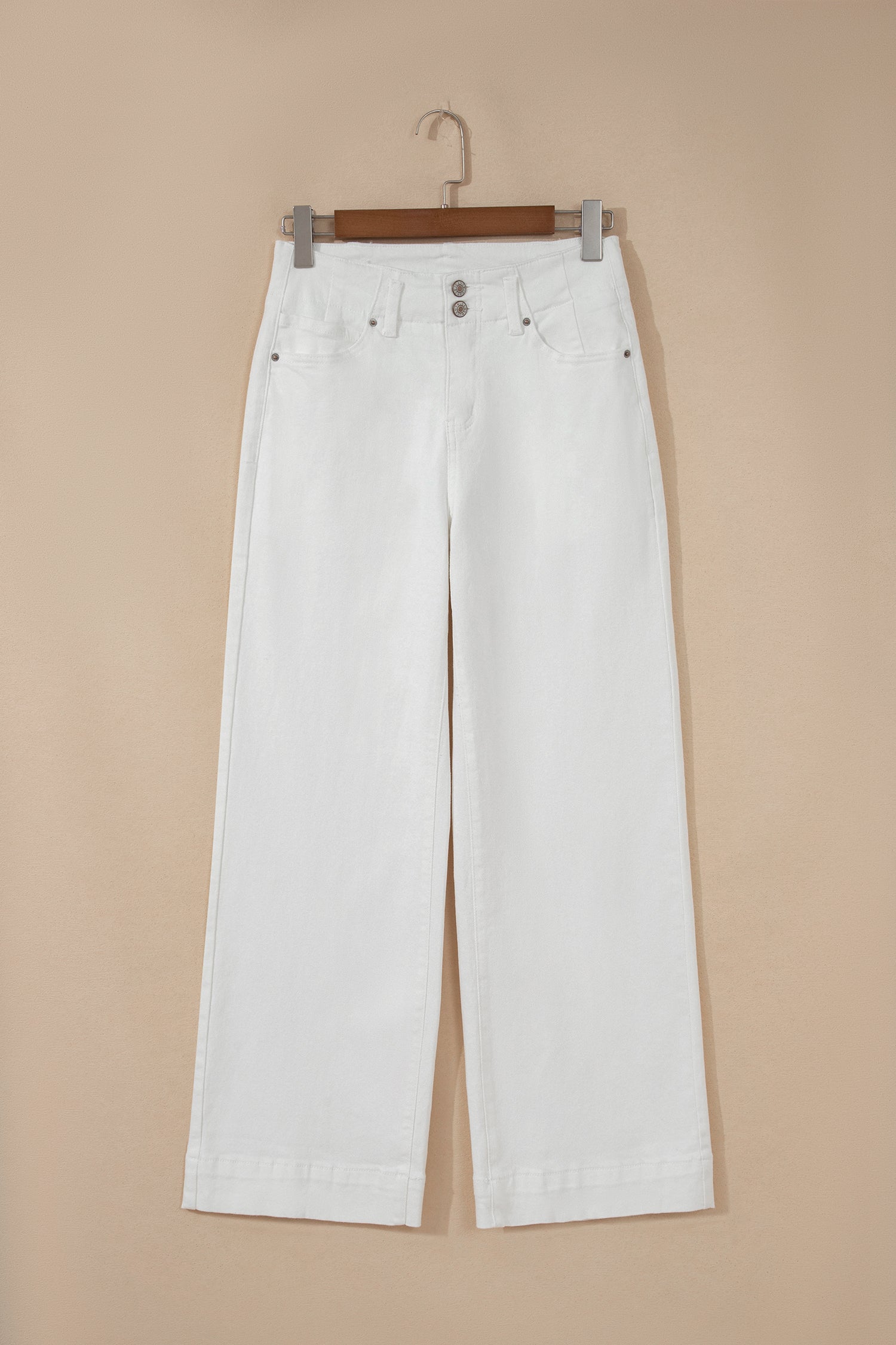 Black 2-Button High Waist Wide Leg Jeans