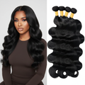 Modelo con mechones body wave